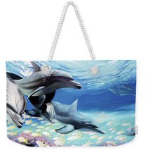 Load image into Gallery viewer, Blue Dolphins - Weekender Tote Bag