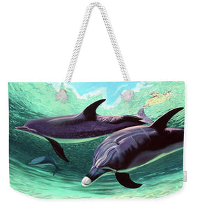 Dolphins And Turtle - Weekender Tote Bag