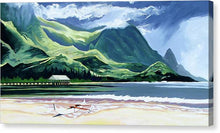 Load image into Gallery viewer, Hanalei Canoe and Pier - Canvas Print