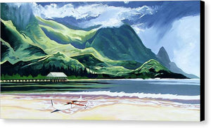 Hanalei Canoe and Pier - Canvas Print