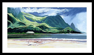 Hanalei Canoe and Pier - Framed Print