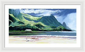 Hanalei Canoe and Pier - Framed Print