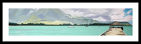 Hanalei Pier Panorama - Framed Print