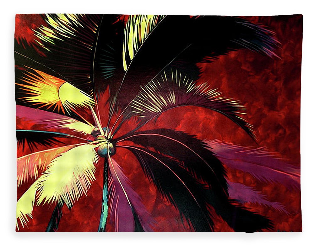 Maroon Palm - Blanket