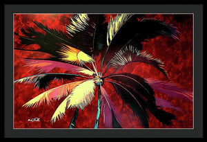 Maroon Palm - Framed Print