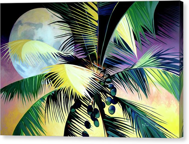 Moonlit Palm - Canvas Print