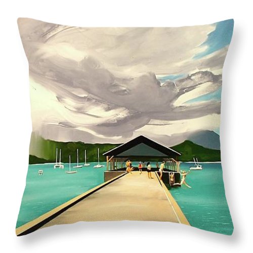 Pier Jump - Throw Pillow