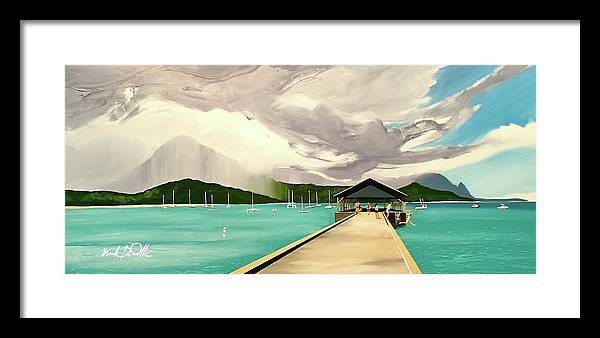 Pier Rain - Framed Print