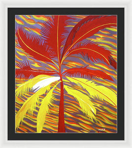 Sunset Red Palm - Framed Print
