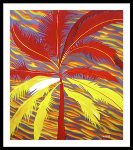Sunset Red Palm - Framed Print