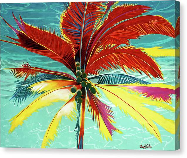 Wild Red Palm - Canvas Print