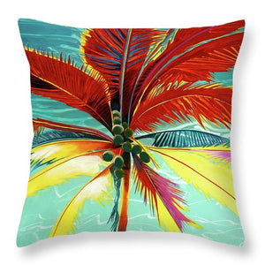 Wild Red Palm - Throw Pillow